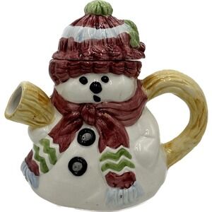 Snowman Teapot Winter Christmas Small Personal Size Wang's International Decor